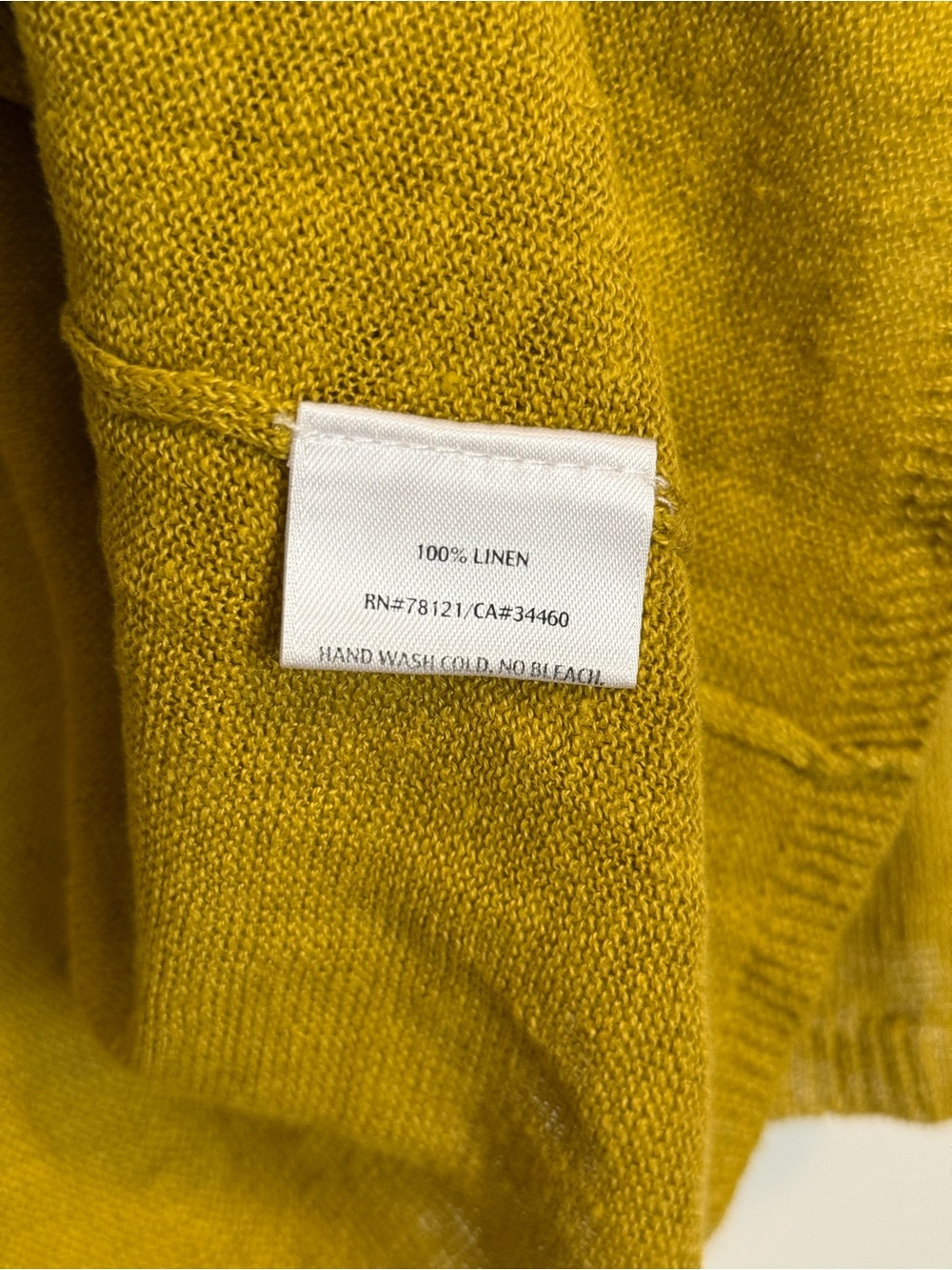 Eileen Fisher - Linen Open Front Goldenrod Yellow Sweater Cardigan - Large - Picture 13 of 14